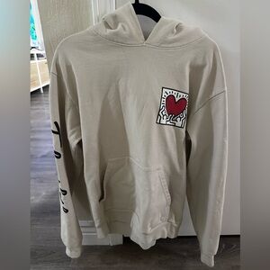 Talentless x Keith Haring Collab Men’s Beige Hoodie